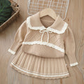Dropshipping  autumn new girls' sweater two-piece set - sweet & chic chanel-inspired outfit