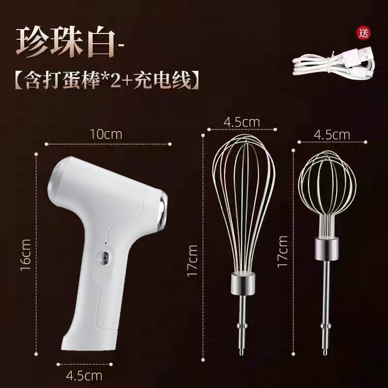 Electric hand mixer - cordless, handheld whisk for baking, cream whipping, kitchen gadget for baking, egg white whisk