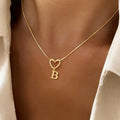 European and american cross-border temu hot-selling 26-letter heart necklace, stainless steel plated with 18k gold, non-fading jewelry