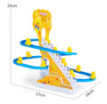 Influencer-approved little yellow duck climbing stairs educational electric track toy with slide for baby girls, boys, and toddlers
