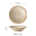 Japanese-style pasta plate, household salad plate, high-end restaurant ceramic tableware, retro straw hat bowl, light luxury western food plate