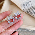 Vintage seashell butterfly pearl stud earrings - unique design, high-end elegance, delicate fairy style, petite ear accessories for women