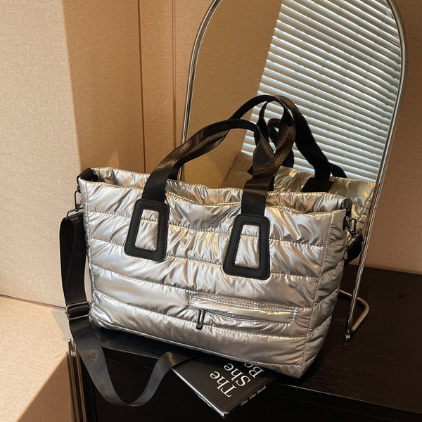 Cross-border new short-distance travel bag women 2025 large-capacity boarding shoulder bag space cotton clothes yoga training bag tide