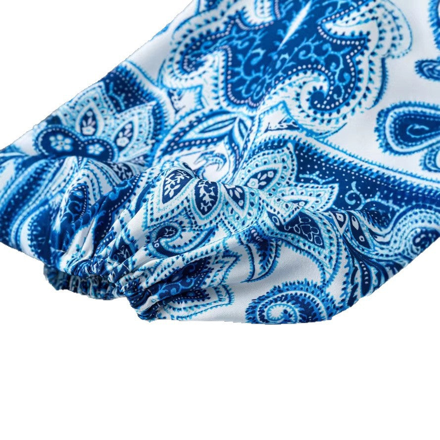 e-commerce women's clothing for europe and the us:  &   summer fashion mid-sleeve tie-up floral dress