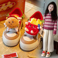 Girls' burger shoes -  spring/autumn niche original bread-shaped kids' shoes - versatile casual chunky sole cute three-color sneakers