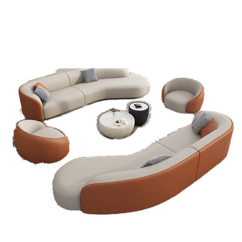 Reception sales office to discuss fabric sofa combination beauty salon hotel lobby office business curved rest area