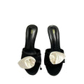 Za french floral fashionable elegant outdoor slippers for women, 2025 summer new collection, versatile stiletto heel, square toe, open toe, single strap