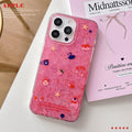 Suitable for iphone 16 pink glitter sequin mobile phone case apple 17 cute strawberry girly heart anti-fall glue case