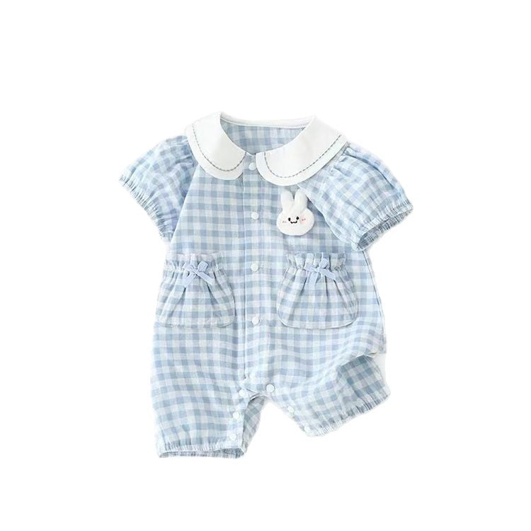 Summer super cute baby clothes summer clothes for small months to go out cute western style baby girl thin short-sleeved one-piece