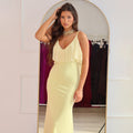 European and american style women's summer  new arrivals: solid color v-neck camisole ruffle trim sexy bodycon mini dress wholesale