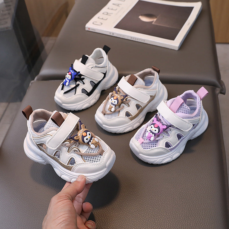 summer new arrivals: kids' cartoon sandals - single mesh, hollow-out frame, athletic sandals for boys and girls - cute mesh shoes