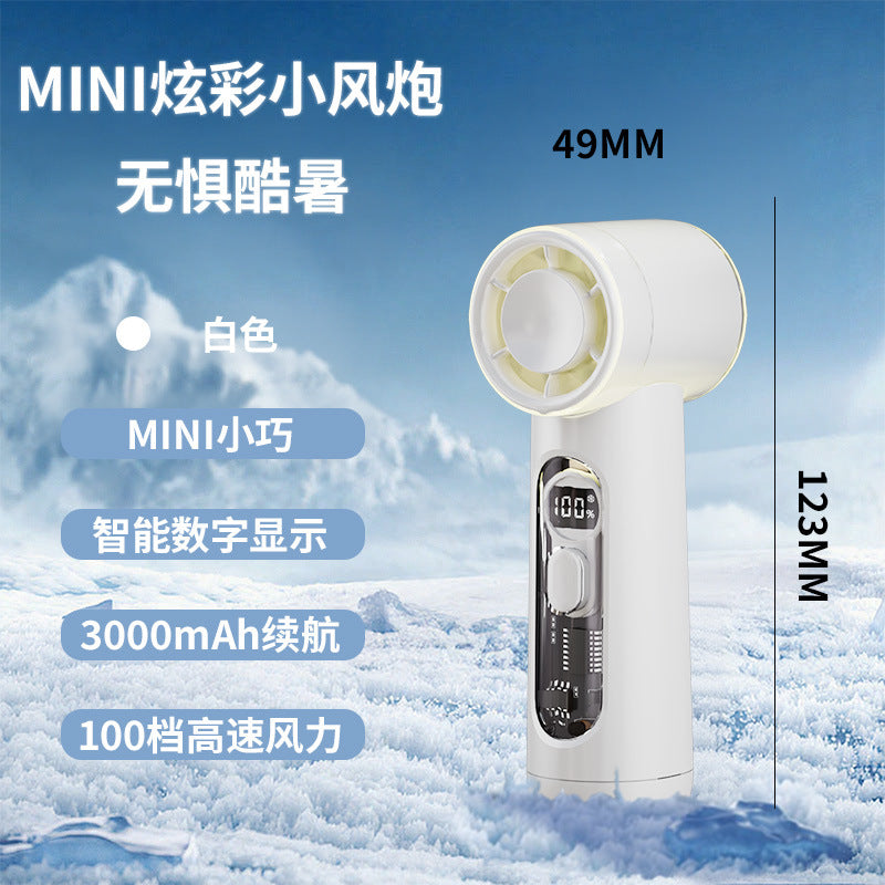 2026 new cross-border pocket fan: usb rechargeable, digital display, high airflow, small outdoor portable mini fan