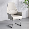 【premium pu leather】arched arm chair - off-white