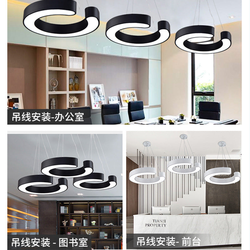 LED modeling light C-shaped chandelier, chandelier, supermarket gym lighting, commercial lighting, chandelier, special-shaped light