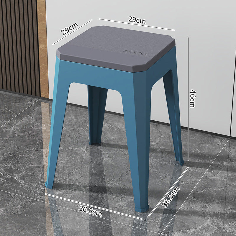 Household plastic small stool thickened creative bench two-color dining table stool spare stool strong and stackable for easy storage