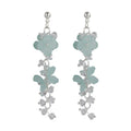 Mint mambo blue floral stud earrings - beaded spring/summer vacation style unique earrings - exquisite & niche jewelry