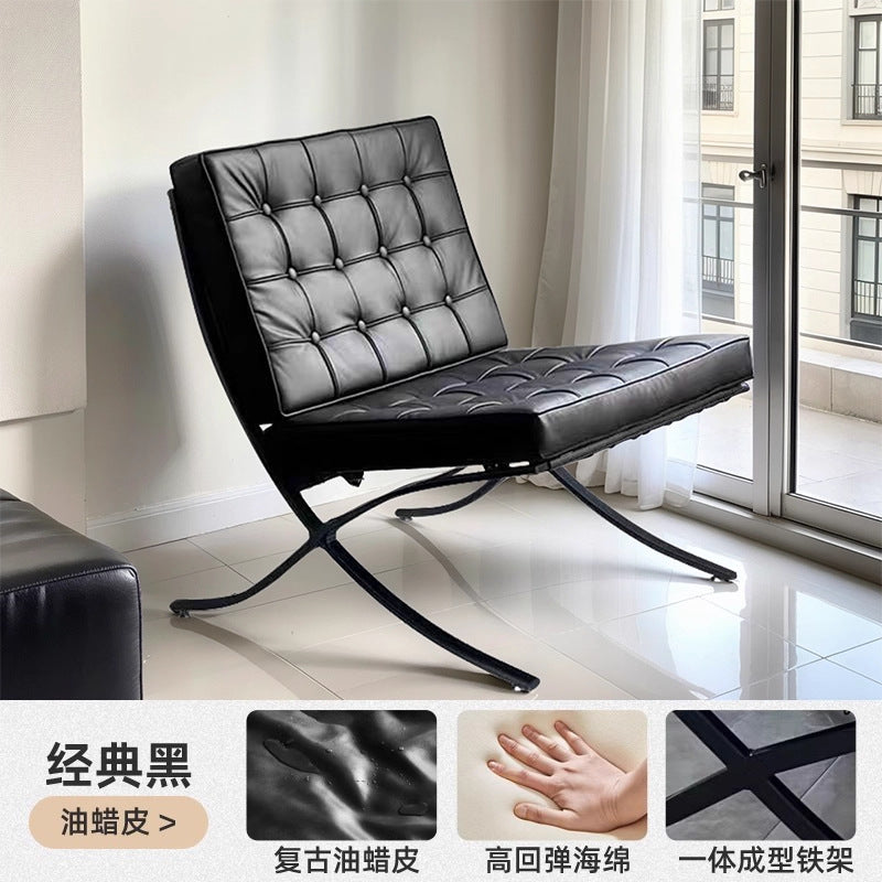 Light luxury single casual chair barcelona sofa chair designer normcore living room balcony lazy sofa chair stool