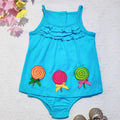 Export original order pure cotton baby girl one-piece triangle summer sleeveless embroider lollipop new arrival category a romper