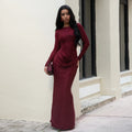 C7650 cross-border   fashion women's elegant back-slit bodycon evening gown dress