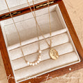 Double-layered rose pearl necklace for women accessible luxuryniche styleclassy sense of neck chain eleganteasiest for match clavicle chain accessories