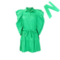 D3225 european and american plus size women's fashion cross-border dress -  new arrival: notch collar, flutter sleeves, a-line, export dress