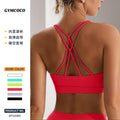 【clearance - no returns or exchanges】sports bra - barely there, double-sided brushed fabric, criss-cross strappy yoga tank top
