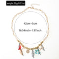 bohemian style colorful gravel starfish necklace niche styleasymmetrical imitation pearl string clavicle chain accessories