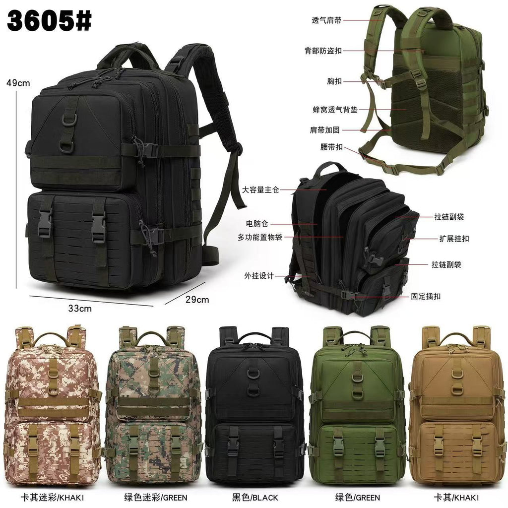 Cross-border camouflage tactical backpack new large-capacity wear-resistant outdoor sports backpack multi-functional camping bag cycling bag