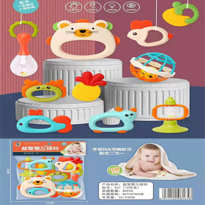 Cross-border Export South East Asia Baby Rattle Hand Rattle Bag Newborn Baby Toys Teeth Chewing Glue Rattle Gifts