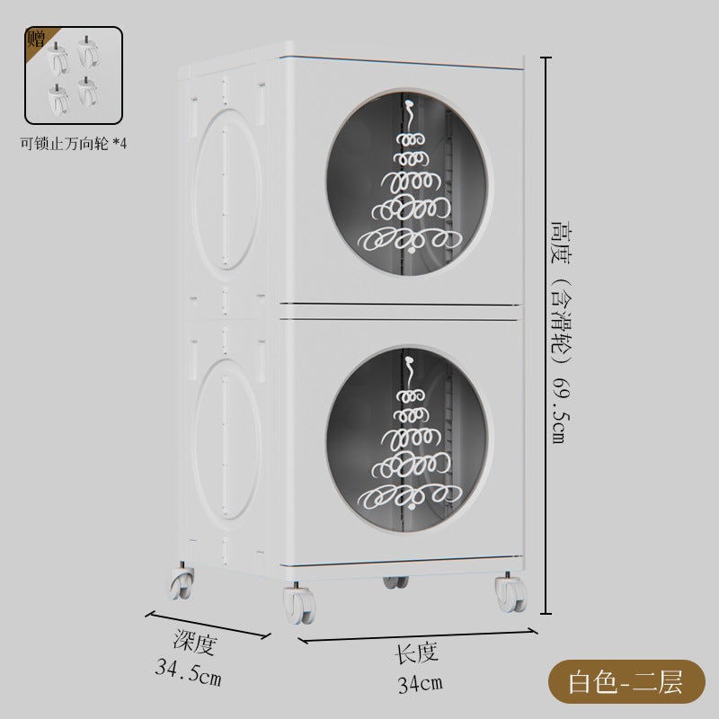 Multi-layer folding storage cabinet Large capacity household storage Simple storage box Bedroom living room sundries sorting rack