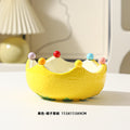 Creative ceramic orange fruit plate salad bowl for home living room stainless steel fork ins good-looking storage bowl