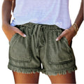 Amazon summer new arrivals  european and american foreign trade elastic waist drawstring casual high-waisted slimming denim shorts women's hot pants