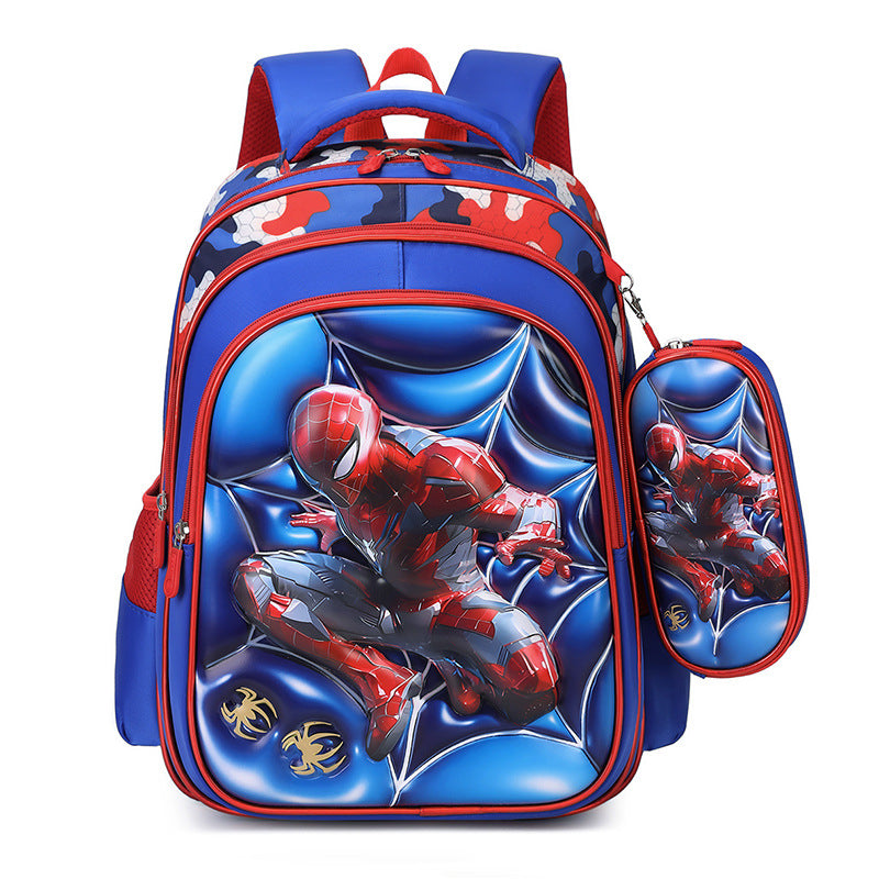 Ready-to-ship cross-border backpack set for grades 3-6. this two-piece backpack features a textured, glossy 3d leather design, perfect for elementary school students and designed to reduce the burden of carrying books