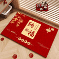 New chinoiserie bathroom absorbent floor mat diatom mud festive red door mat for home bathroom non-slip foot mat
