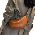 Genuine leather women's bag 2025 new fashion underarm dumpling bag retro commuter cowhide shoulder crossbody bag women's saddle bag
