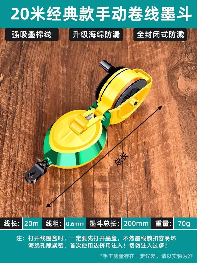Ink fountain construction site line laying special drop-resistant plastic ink fountain line construction site line marker manual automatic wooden bucket line drawing worker