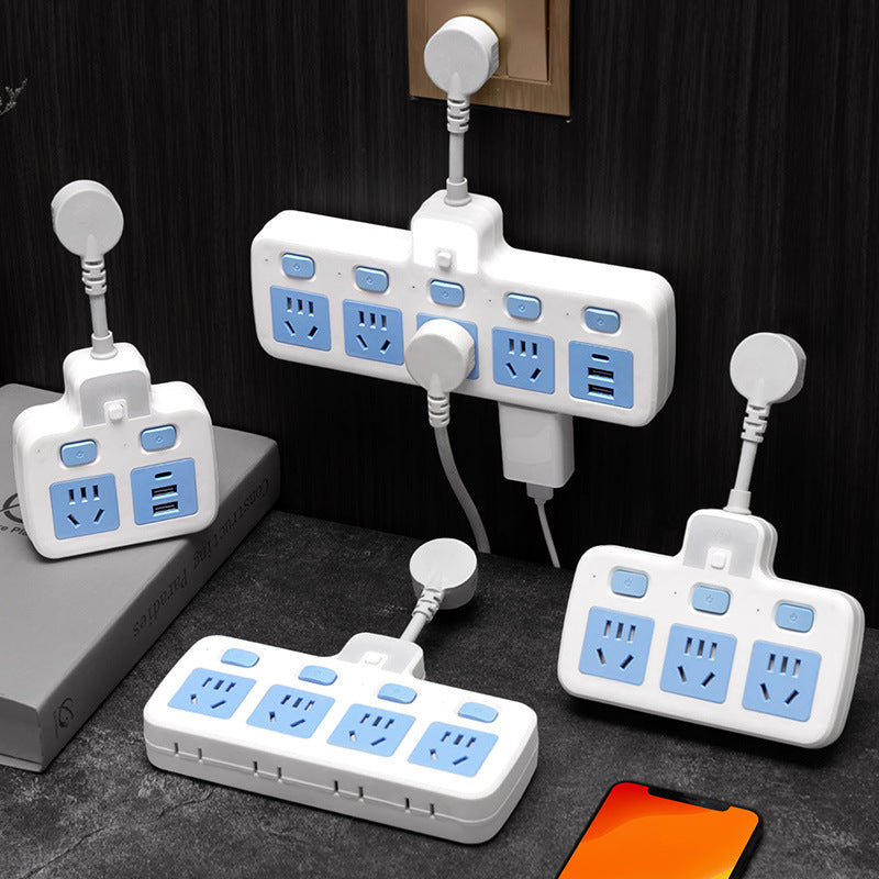 Usb multi-function socket panel multi-port converter power strip with cord, multi-outlet power strip, household power strip