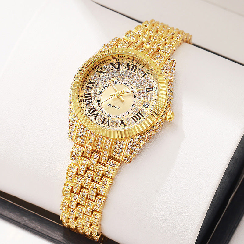 New arrival hot selling cross-border watches - alloy quartz watches with diamond accents, full diamond women's watches - dropshipping available