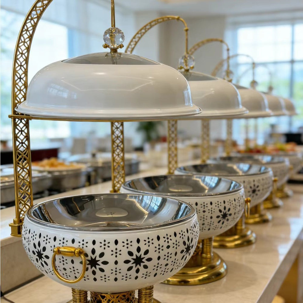 Golden stainless steel buffet warmer - 8l hotel wedding alcohol-fired buffet stove - in stock