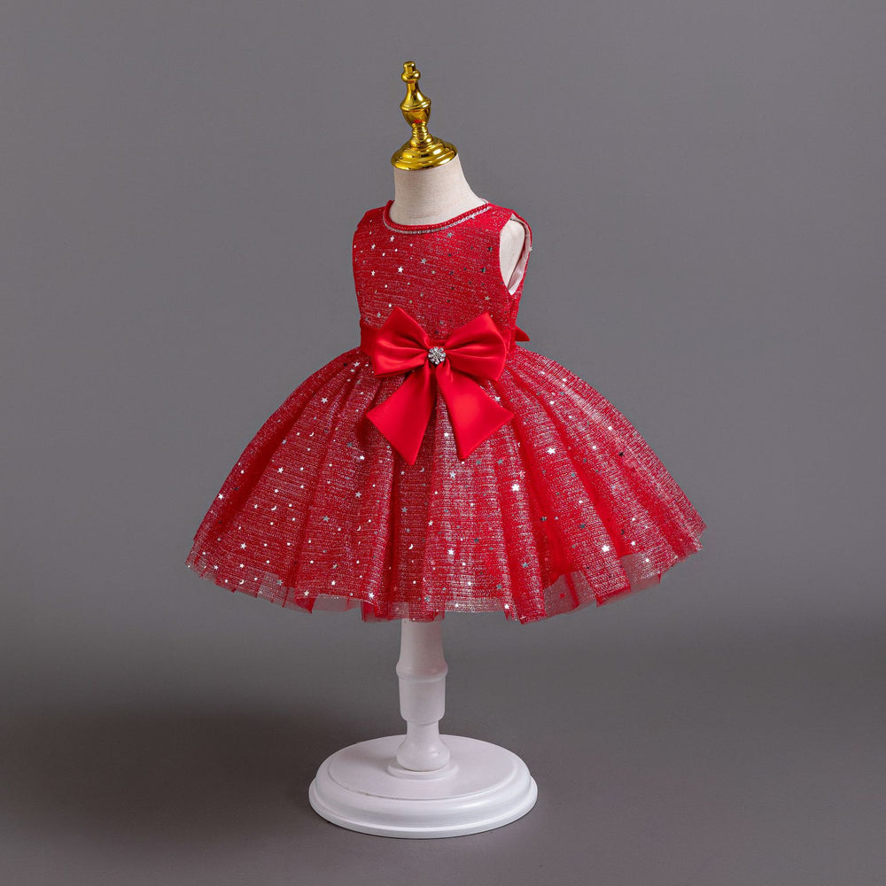 Wholesale newborn baby girl sequin butterfly wedding gown evening dress performance princess dress baby dress