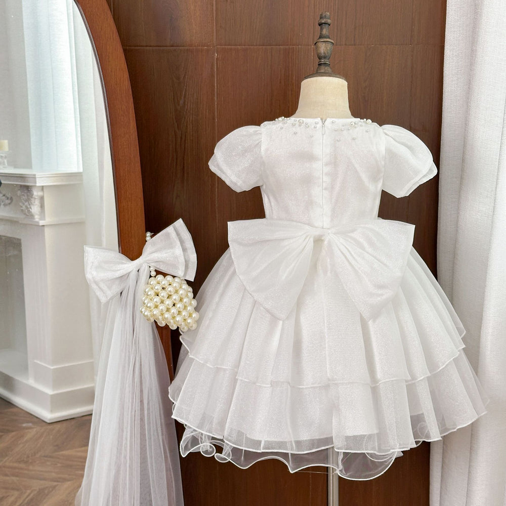 Girls'  new stylish dress - kids' fashion summer birthday princess dress - girls' chic bow skirt