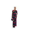European and american cross-border women's clothing  autumn/winter new collection: long-sleeved, round neck, printed, slim-fit, elegant long dress set