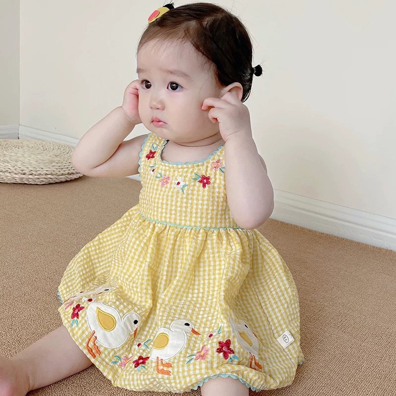 Baby dress girls' summer vest dress girls' dress summer baby dress western style princess dress suspender skirt