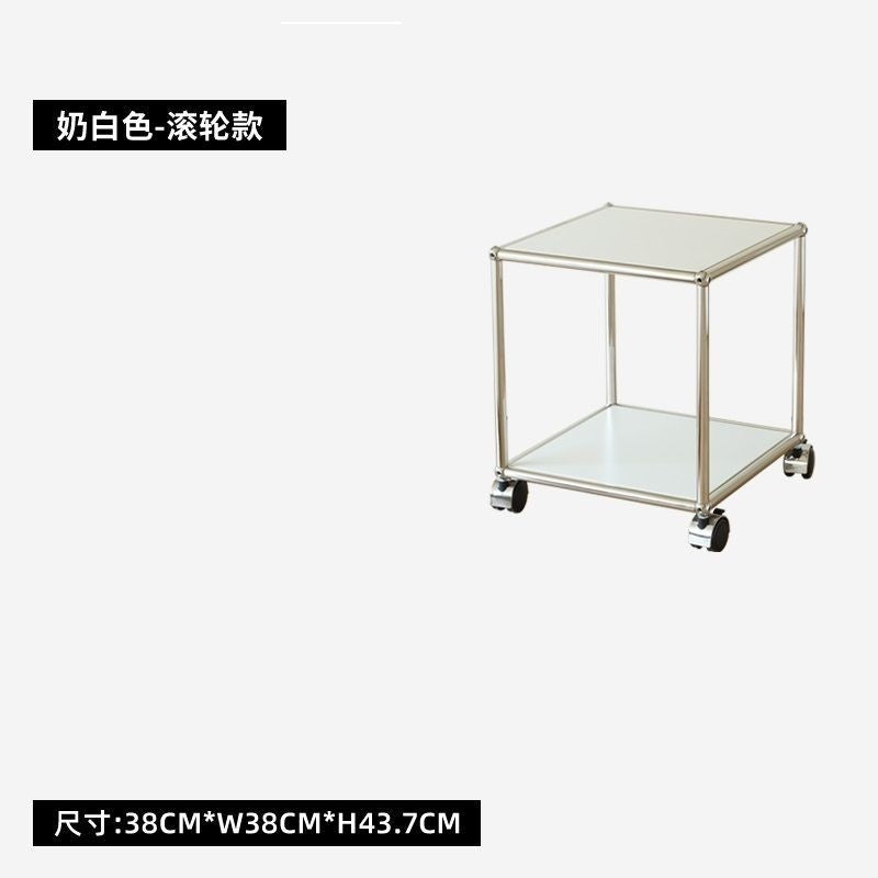 Luxury-style multi-functional steel corner table for living room or study - silent, mobile side table for home use, perfect for sofa side