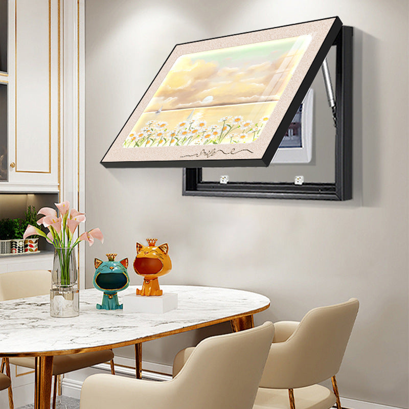 Cream wind meter box decorative painting multimedia distribution box non-punching mural weak electric box switch box blocking hanging painting