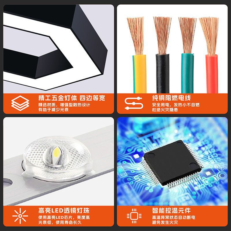 Round led pendant light - ideal for shopping malls, supermarkets, gyms, offices, and industrial spaces - hollow round design