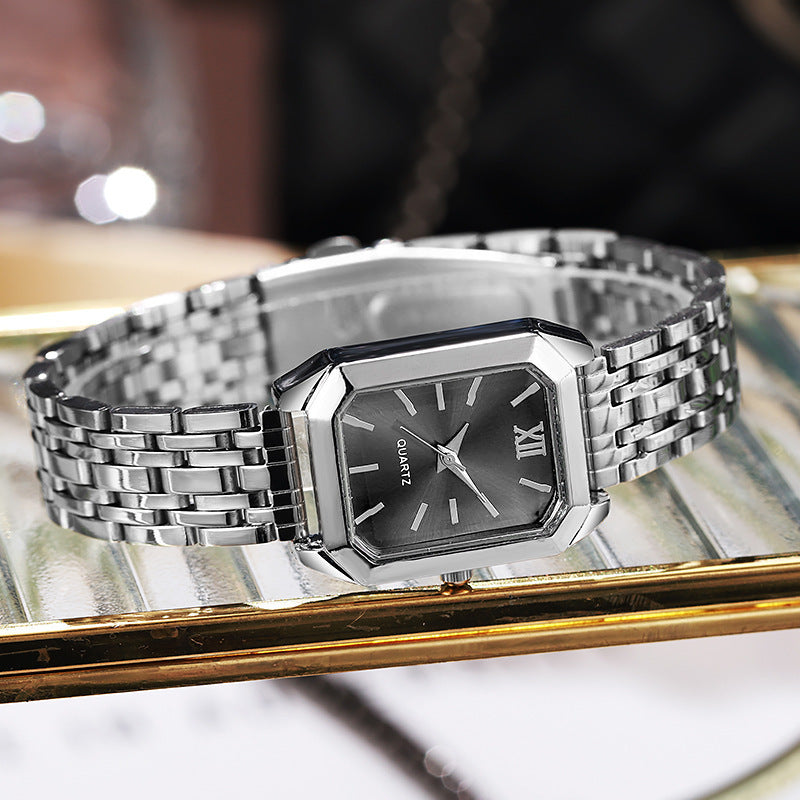 2025 new luxury dial stainless steel band women's watch - student fashion minimalist square quartz wristwatch - wholesale