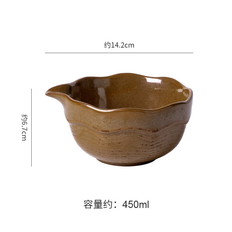 Retro tea snacks high-looking matcha ceramic bowl japanese kiln-turned high-looking ceramic water bowl office for home