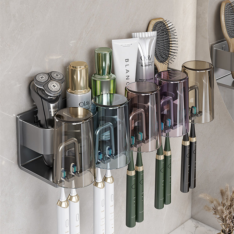 Removable toothbrush rack No punching mouthwash cup holder Wall hanging storage rack Electric toothbrush Toothpaste holder Wholesale