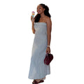 European and american cross-border women's clothing  summer new arrival: african-inspired bandeau striped slim-fit sleeveless maxi dress